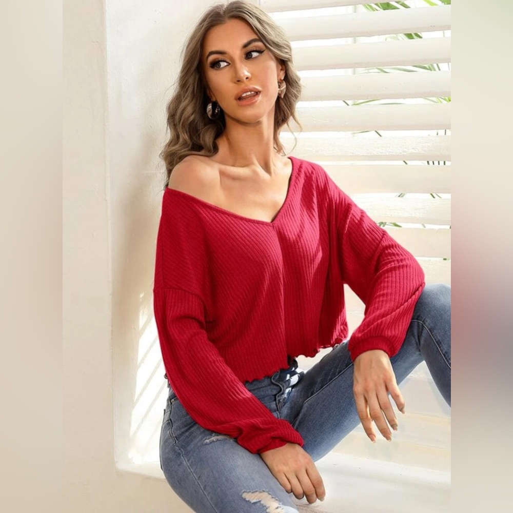 Woman’s Crop Long Sleeve - Picture 2 of 4